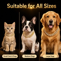 Collier pour animaux de compagnie en strass Hip Hop, chaîne cubaine en alliage pour chiens et chats de petite, moyenne et grande taille