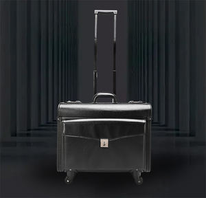 <span class=keywords><strong>Maleta</strong></span> de <span class=keywords><strong>piloto</strong></span> unisex de alta calidad al por mayor, bolsa de vuelo de cuero de negocios, maletín para portátil con 4 <span class=keywords><strong>ruedas</strong></span> giratorias, estuche de embarque OEM ODM - Product Image 4