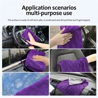Toalla de microfibra de lazo retorcido personalizada con logo, 700gsm 800gsm 900gsm, morada, 60x90cm 70x90cm, para limpieza y secado de coches