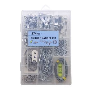 274Pcs Metal <b>Hook</b> Set D Type Rings Triangular Eyelets Screws Hangers Leveling Kit For Home Storage Organization - Product Image 3