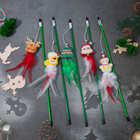 Série de Noël : Jouet interactif pour chat en plumes et peluche, motif Élan et Bonhomme de neige, jouet à mâcher au design adorable