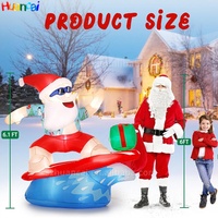 Noël gonflable surf père noël avec lumières LED promotion d'usine décoration gonflable adaptée à la pelouse de jardin