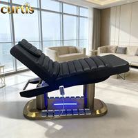 Table de massage électrique haut de gamme avec commandes latérales doubles et fonction d'inclinaison complète, table de massage pour salon et spa, lit facial réglable
