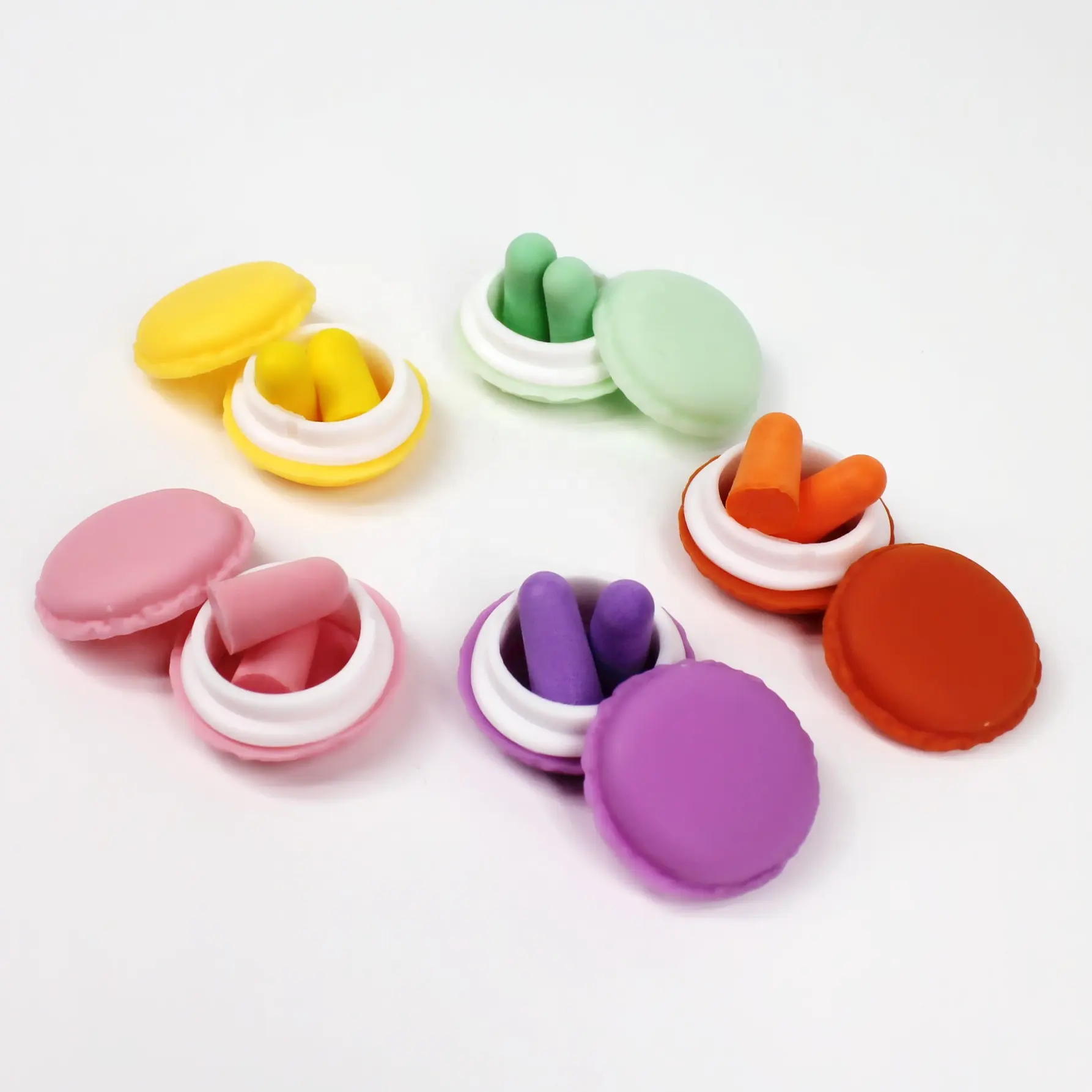 EASETRIP Bunte Macaron Ohr Stecker Lagerung Box Ohrstöpsel 28 db Wiederverwendbare Ohr-stecker Mit Deckel