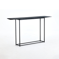 Table console moderne minimaliste en bois de pin, table d'entrée étroite et fine, design rectangulaire long