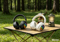 Casque audio supra-auriculaire Infinity Mirror avec éclairage LED RGB, faible latence, design RGB superposé, transducteur dynamique, annulation active du bruit (ANC)