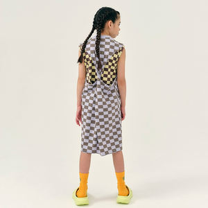 Abito estivo in cotone su misura per ragazze di ultima moda a scacchi senza maniche per bambini ODM - Product Image 2