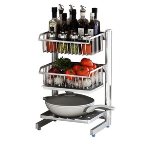 Anti Rust Stainless Kitchen Pantry Home Bathroom Storage Organiser Kitchen Pantry Cabinet Foldable Organiser Rack