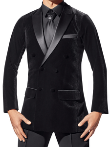 Costume décontracté en velours de haute qualité sur mesure, vêtements de scène de salle de bal, vêtements de soirée, veste de danse lisse pour <span class=keywords><strong>homme</strong></span> - Product Image 4