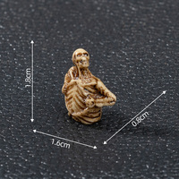 Miniatur Halloween Dekorasi Meja Lanskap Mikro Ornamen Kerajinan Terarium Liburan Seram Figur Tengkorak Resin Mini