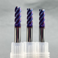 Vente chaude 1-20mm Nano-bleu/TiN enduit CNC fraise outils HRC65 4 flûte carbure monobloc fraise en bout pour durcir l'acier