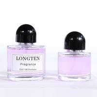 Botol Parfum Kaca Silinder Mewah Grosir 50ml/100ml Kosong Transparan dengan Pompa Semprot dan Tutup Sekrup