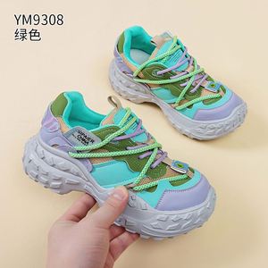 Baskets Chunky Femme en Cuir Véritable Printemps-Été 2026, Motif de Semelle Tendance Viral sur Internet - Product Image 2