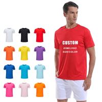 T-shirt décontracté pour homme en tricot à col rond et manches courtes, coupe classique, 180 grammes, logo personnalisé imprimé par sublimation, t-shirt vierge