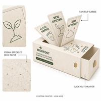 Boîte tiroir surprise personnalisée en papier semence plantable pour révélation de grossesse et annonce de naissance, avec étiquette en bois, faible MOQ