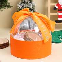 Adorable boîte cadeau de Noël avec un emballage de fenêtre de couvercle transparent pour les cadeaux de chocolat de Noël