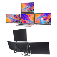 Écran d'extension pour ordinateur portable 16 pouces, moniteur quadruple, affichage partagé, moniteur portable, extension d'écran LCD, triple moniteur portable