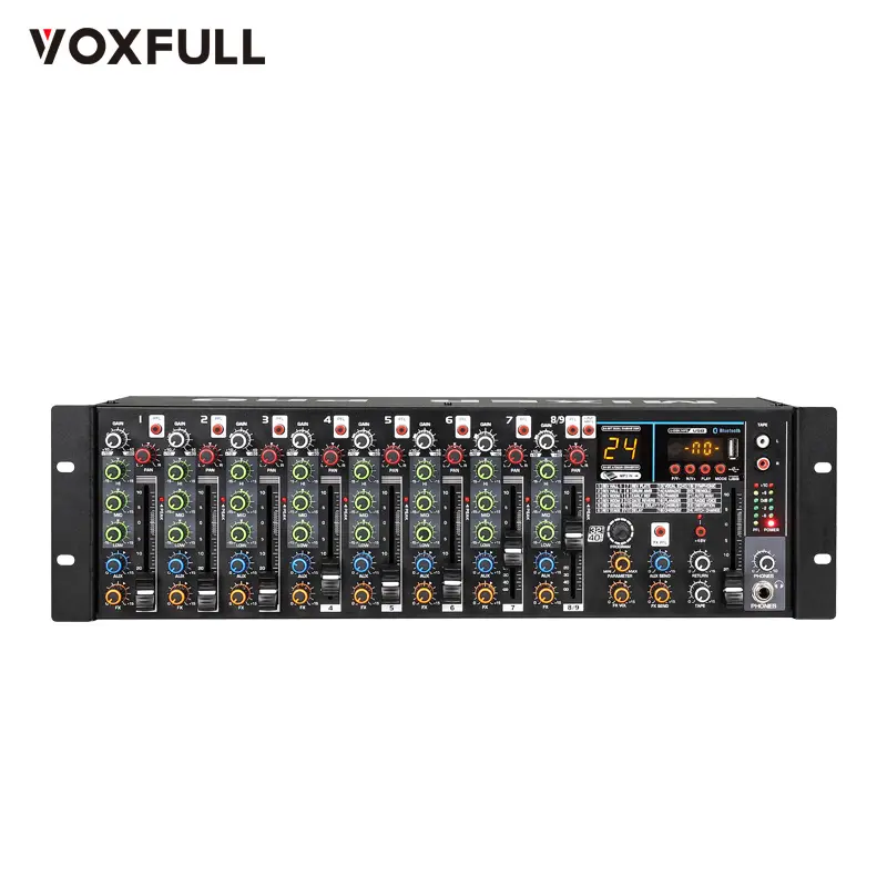 VoxfullAK49プロフェッショナルミキサー7チャンネルミキシングコンソールリバーブエフェクト付きホームカラオケUsbライブインターフェイスミキサー