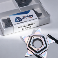 5 Insertos de Carburo PENTA 24N150 con Recubrimiento Colorido, Cuchilla de Corte Pentagonal para Torneado de Acero Inoxidable