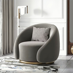 Fauteuil pivotant <span class=keywords><strong>scandinave</strong></span> personnalisable, fauteuil <span class=keywords><strong>de</strong></span> salon moderne et décontracté <span class=keywords><strong>de</strong></span> luxe, en velours/laine d'agneau - Product Image 5