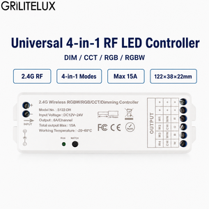 Controlador LED RGBW S122-DH DC12-24V, Regulación 0-100%, 4 Canales, Modos DIM CCT RGB RGBW, Control Remoto Táctil para Tiras LED CCT - Product Image 2