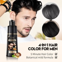 Crème colorante capillaire permanente naturelle à étiquette privée SADOER, soin doux pour hommes, huile d'argan, couleur noire, couvre les cheveux gris, service OEM