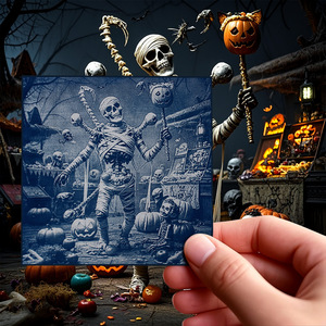Kit <span class=keywords><strong>de</strong></span> cyanotype carré sur <span class=keywords><strong>le</strong></span> thème d'Halloween transfrontalier, <span class=keywords><strong>film</strong></span> <span class=keywords><strong>de</strong></span> décoration créatif, motifs Citrouille, <span class=keywords><strong>Momie</strong></span>, Dieu <span class=keywords><strong>de</strong></span> <span class=keywords><strong>la</strong></span> Mort et plus, avec tutoriel en anglais - Product Image 4