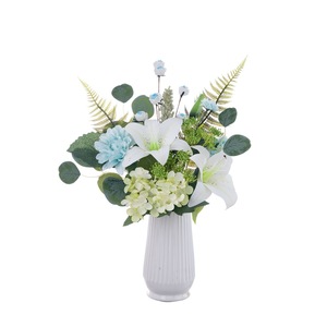Bouquet de fleurs artificielles CallaFloral, hortensias et lys, en tissu PVC souple, décoration intérieure, accessoires de mariage CF02011 - Product Image 5