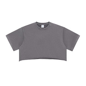 T-shirt en coton en détresse 280GSM lavé surdimensionné pour femme - Product Image 1