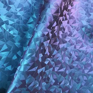 Iridescent Printed Geometric PU Fabrics Wholesale Faux <strong>Leather</strong> <strong>Sheets</strong> for Furniture Decorative Chair Craft Bag Garment Material - Product Image 4
