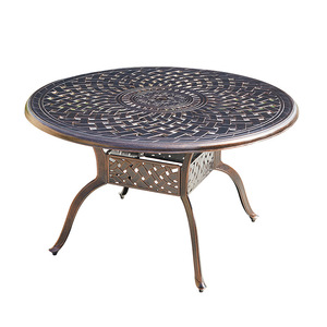 Cast Aluminum <b>Round</b> Outdoor <b>Table</b> Weather Resistant Traditional Design For Garden Courtyard <b>Patio</b> Use - Product Image 1