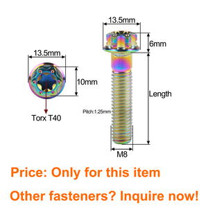 Bu Lông Rô Tơ ĐĨA PHANH Titan Gr.5 M8 X 35 Mm Cho Honda Ford <span class=keywords><strong>Falcon</strong></span> Cam Mặt Bích Nắp Đậy A4-80 Nửa Ren Bu Lông 12 Điểm - Product Image 5