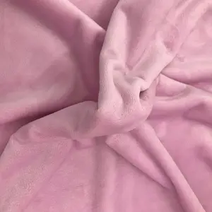 Color rosa suave handfeeling tela minky