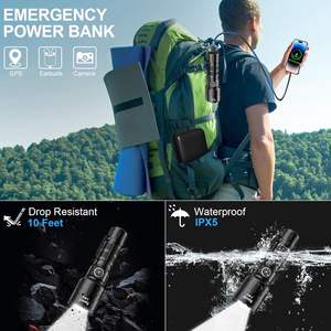 Overseas <span class=keywords><strong>Spot</strong></span> Stock Lampe de poche LED multifonctionnelle à haute intensité en alliage d'aluminium Fonction de zoom USB IP65 pour l'extérieur d'urgence - Product Image 3