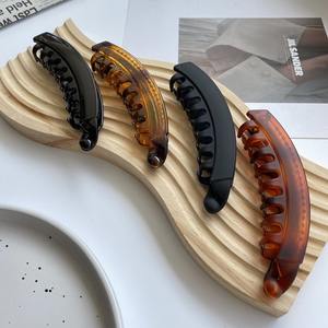 Peignes vintage à dents larges, grandes pinces à <span class=keywords><strong>cheveux</strong></span> en plastique en forme de banane, perles, style européen-américain, porte-queue de cheval, barrettes pour femmes et filles - Product Image 3