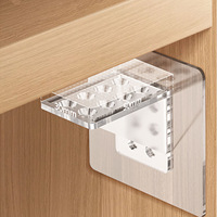 Support de séparation auto-adhésif sans perçage en PVC pour placard de salle de bain, crochets sans trace pour cloisonnement en couches