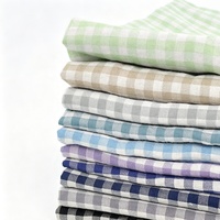 Tissu en lin italien respirant à carreaux pour chemise homme 100% lin, idéal pour chemises, robes, textiles de maison, canapés, garçons et filles