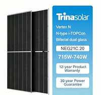 Panneaux solaires Trina TSM-NEG21C.20 bifaciaux PERC N-Type demi-cellules double vitrage 715W 720W 725W 730W 735W 740W à haute puissance