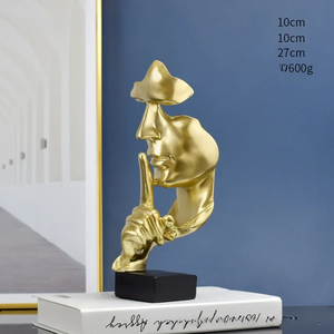 Estatua de <span class=keywords><strong>Silencio</strong></span> como Oro, Adornos de Resina, Figuras Artísticas, Decoración para el Hogar, Sala de Estar, Oficina, Escritorio, Regalos Creativos - Product Image 4