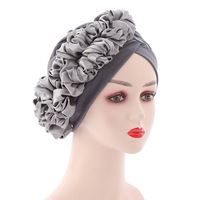 Topi Turban Jilbab Polos untuk Wanita, Ikat Kepala Afrika Tongkat Berlian dengan Bunga Dalaman Hijab Baru Ukuran Pembungkus Kepala Afrika 25*16 Cm