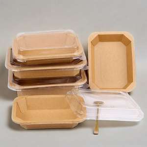 Caja Rectangular Desechable para Ensaladas, Personalizada con Impresión, de Papel Kraft, con Tapa, para Llevar, de Grado Alimenticio - Product Image 2