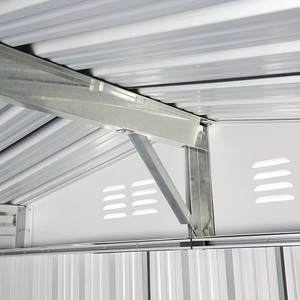 中国出口<span class=keywords><strong>10</strong></span> 'X 12' 户外储物棚木炭灰色金属工具屋，免费送货铝框架 - Product Image 5