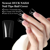 500 pièces larges pieds de canard demi-couverture ongles conseils personnalisés en gros faux ongles conseils pour acrylique