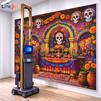 Imprimante murale 3D LINCJET LC-A2, imprimante murale UV portable mobile avec tête d'impression DX5/DX7, machine semi-automatique pour l'art mural 3D
