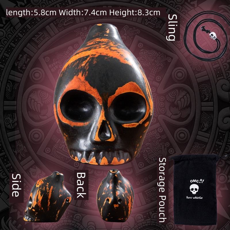 Crâne noir orange
