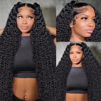 Perruques en cheveux humains couleur naturelle 13x4 13x6, cuticules entièrement alignées, cheveux vierges indiens non traités, bouclés profonds, transparentes