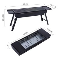 Nouveau gril à charbon de bois de type tiroir, multi-scènes, camping, fêtes, rectangulaire, portable, pliable, barbecue