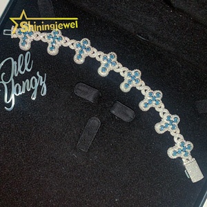 <strong>London</strong> Blue Royal Purple Fancy Gift Fine Jewelry Color Moissanite Cross Cuban <strong>Link</strong> Chain Moissanite Cuban <strong>Bracelet</strong> Cuban <strong>Links</strong> - Product Image 3