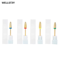 Kit de polissage et de ponçage pour pédicure luxueux WELLSTRY, tête conique en carbure de tungstène, embout de perceuse à ongles 3/32'', boîte