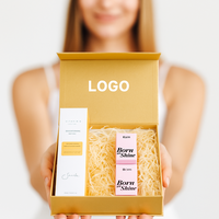 Boîte cadeau pliable magnétique personnalisée, emballage en papier recyclable, fermeture à ruban, insert en éponge, logo en relief